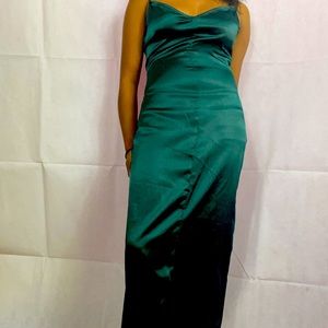 Spaghetti strap green maxi dress